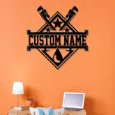 Custom Plumbing Metal Sign LED Light Personalized Plumber Monogram Metal Sign Plumber Gifts Plumber Name Sign Repair